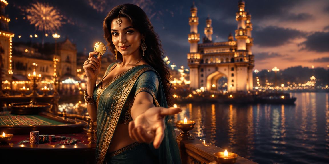 Evening Teen Patti game in Hyderabad with traditional attire ambiance