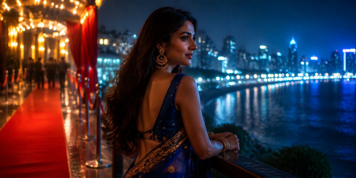 Vibrant view of Mumbai night with sports betting theme